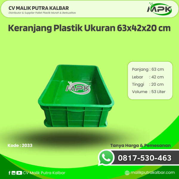 Keranjang Plastik Ukuran 63x42x20 cm [2033]