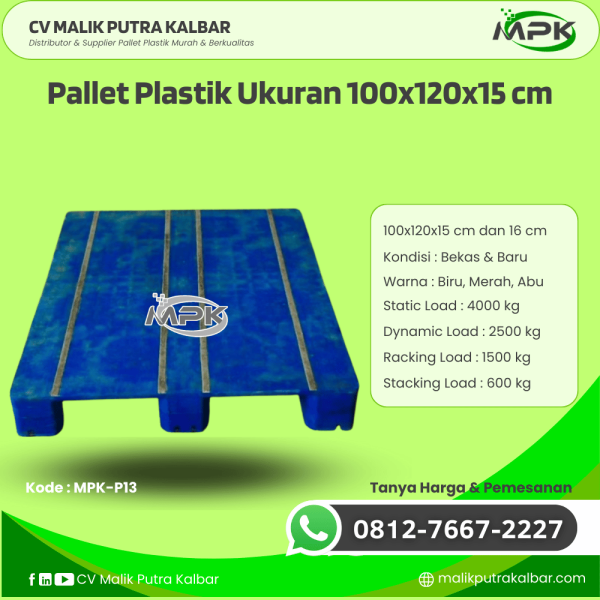 Pallet Plastik Baru & Bekas 100x120x15 [MPK-P13]