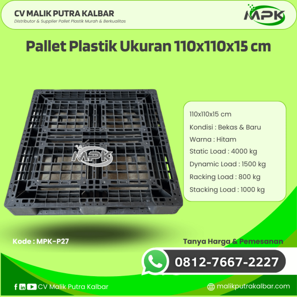 Pallet Plastik Baru & Bekas 110x110x15 [MPK-P27]