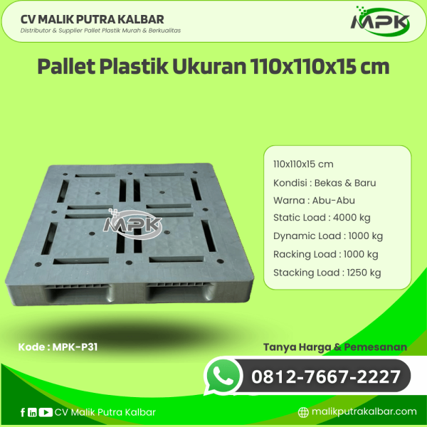 Pallet Plastik Baru & Bekas 110x110x15 [MPK-P31]
