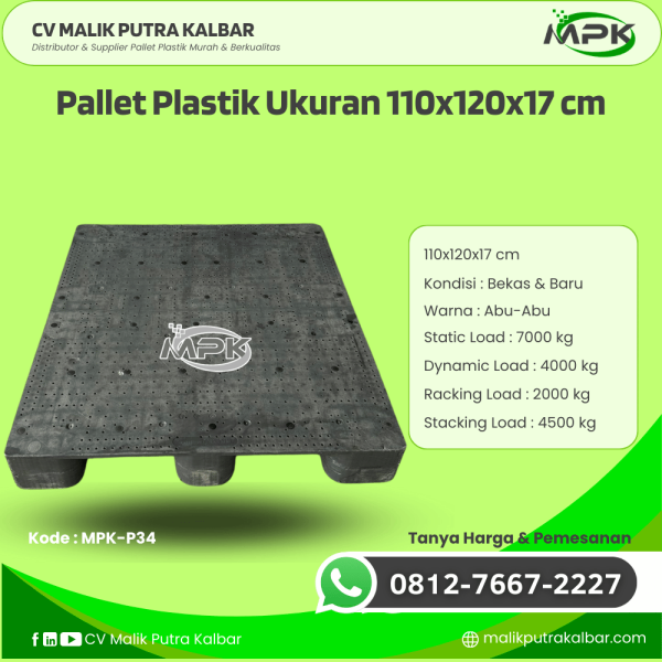 Pallet Plastik Baru & Bekas 110x120x17 [MPK-P34]