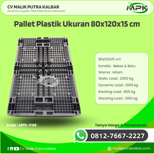 Pallet Plastik Baru & Bekas 80x120x15 [MPK-P48]